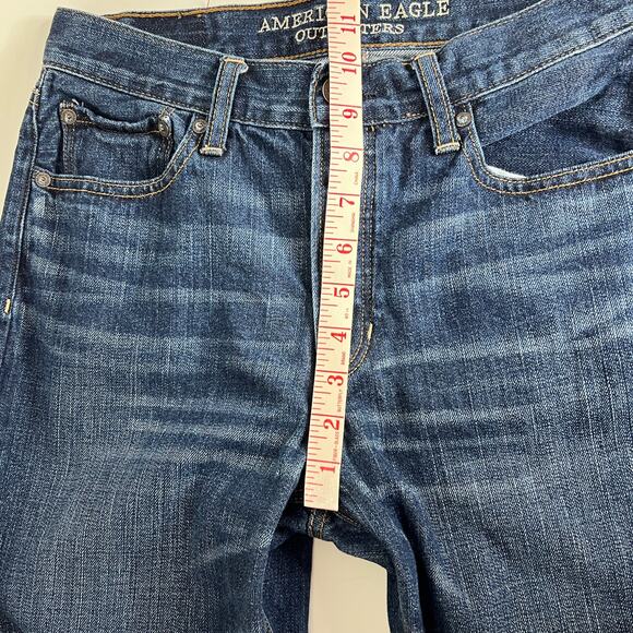 American Eagle Vintage Hi Rise Jeans Dark Wash Denim Size 8 - Picture 9 of 11